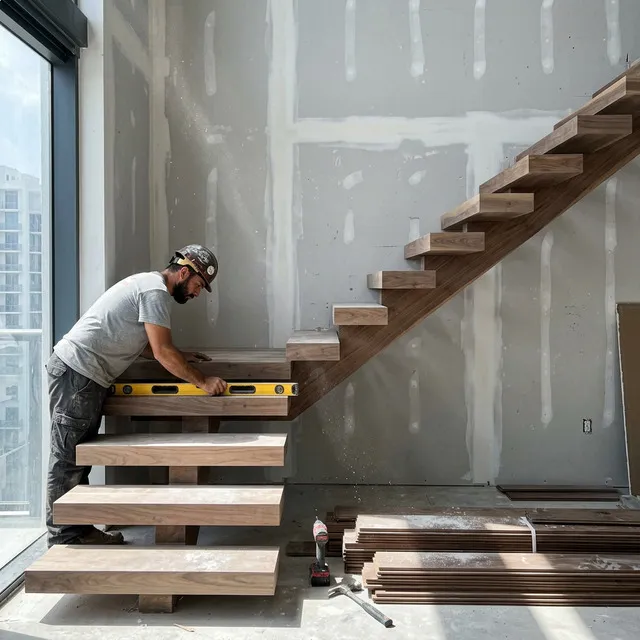 Premium Hardwood Floating Stairs in Tampa, FL