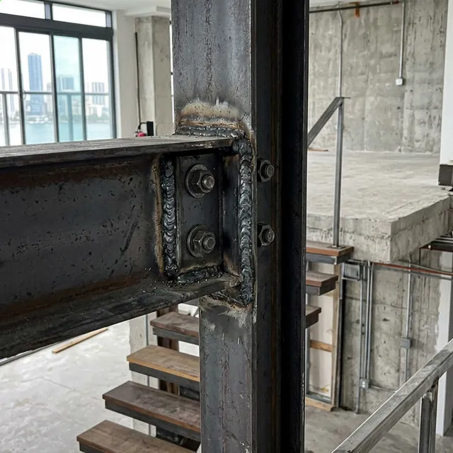 Industrial Steel Beam Floating Stairs — installation detail